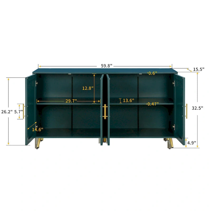 Meuble TV en bois avec armoire de rangement et étagères réglables, console TV média pour salon et chambre