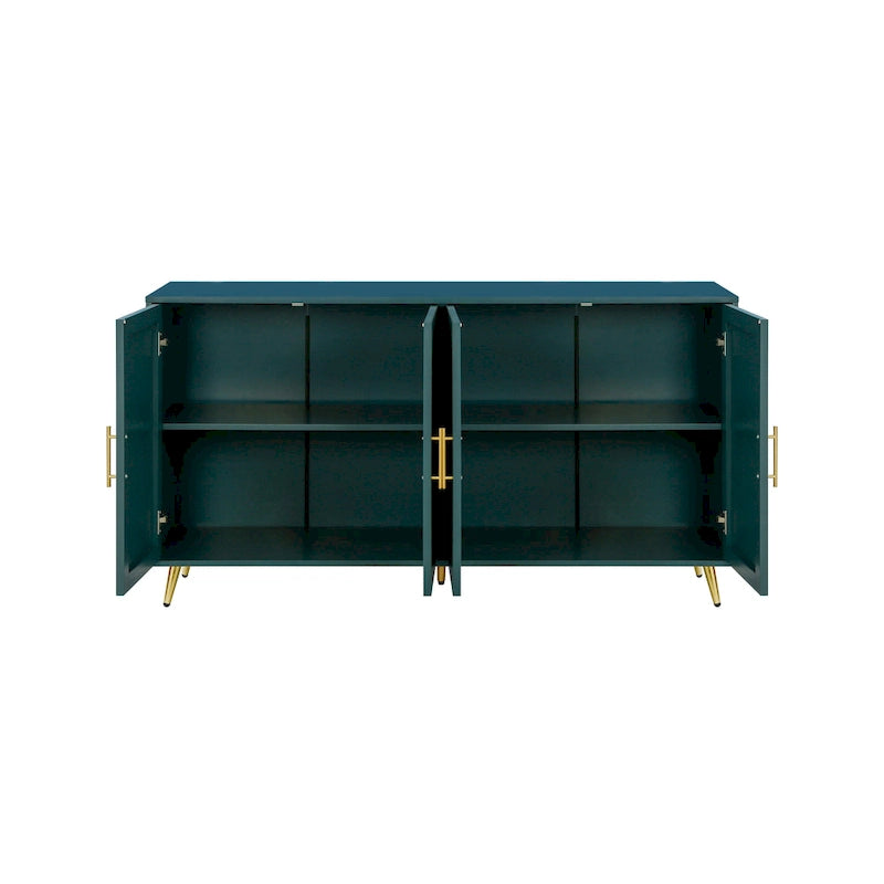 Meuble TV en bois avec armoire de rangement et étagères réglables, console TV média pour salon et chambre