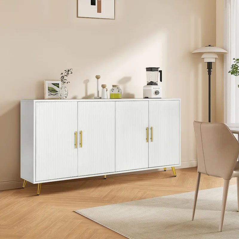 Meuble TV en bois avec armoire de rangement et étagères réglables, console TV média pour salon et chambre