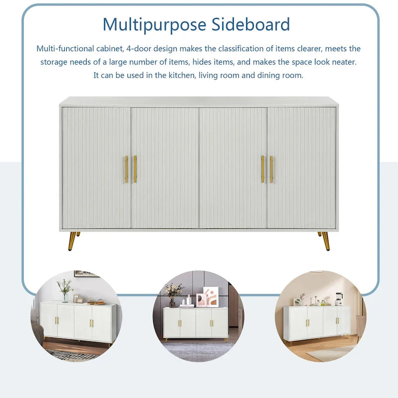 Meuble TV en bois avec armoire de rangement et étagères réglables, console TV média pour salon et chambre