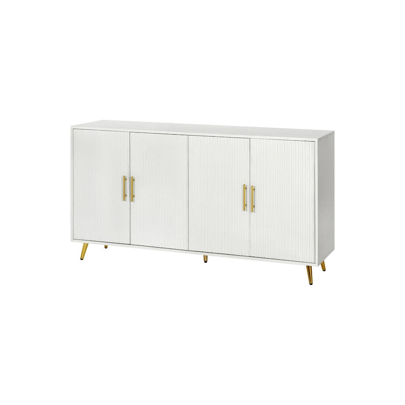 Meuble TV en bois avec armoire de rangement et étagères réglables, console TV média pour salon et chambre