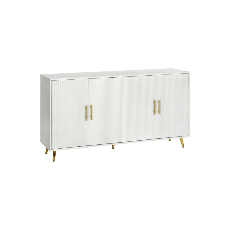 Meuble TV en bois avec armoire de rangement et étagères réglables, console TV média pour salon et chambre
