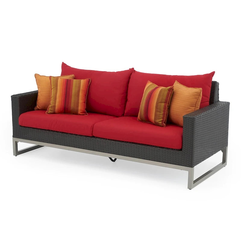 Ensemble de sièges profonds Milo Espresso Sunbrella 7 pièces pour patio extérieur avec mouvement
