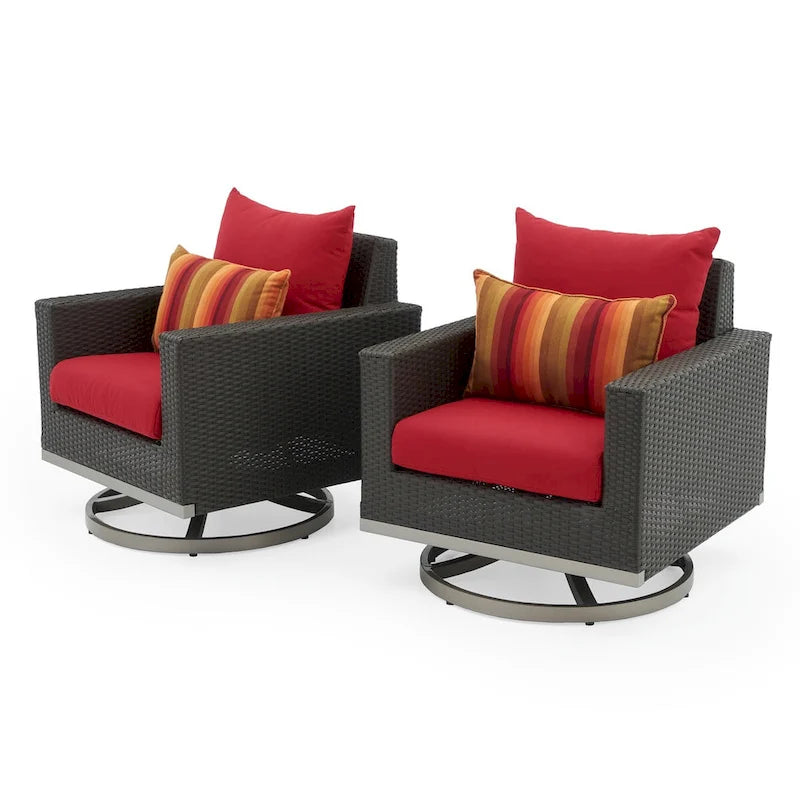 Ensemble de sièges profonds Milo Espresso Sunbrella 7 pièces pour patio extérieur avec mouvement