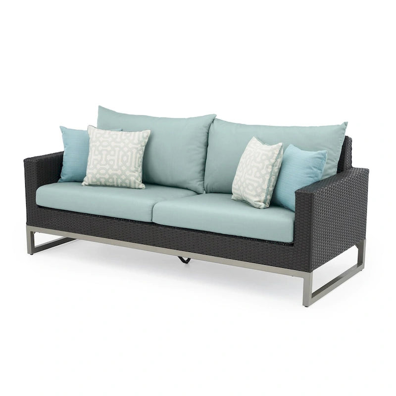 Ensemble de sièges profonds Milo Espresso Sunbrella 7 pièces pour patio extérieur avec mouvement