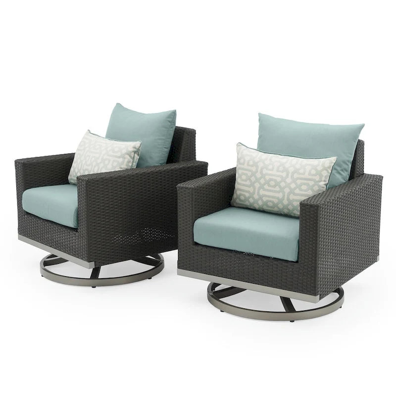Ensemble de sièges profonds Milo Espresso Sunbrella 7 pièces pour patio extérieur avec mouvement
