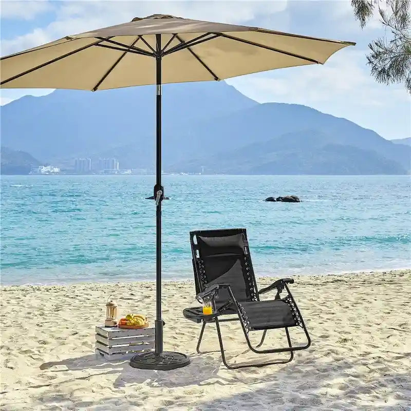 Chaise longue de camping Yaheetech 26 pouces anti-gravité pour l'extérieur avec parasol