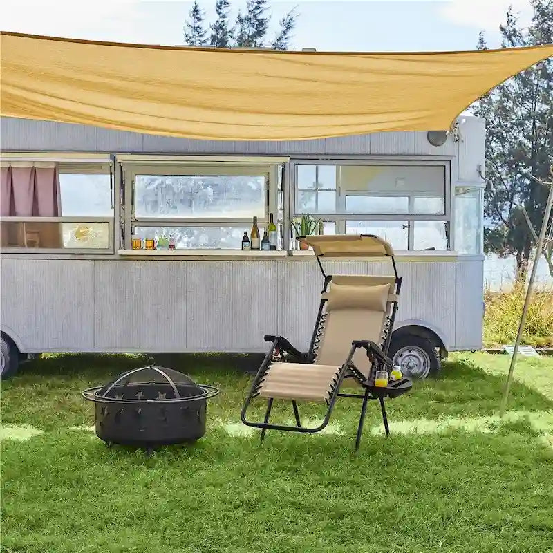 Chaise longue de camping Yaheetech 26 pouces anti-gravité pour l'extérieur avec parasol