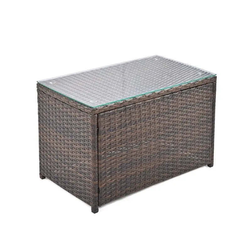 Ensemble de canapés ronds d'extérieur 6 pièces en rotin PE avec table basse