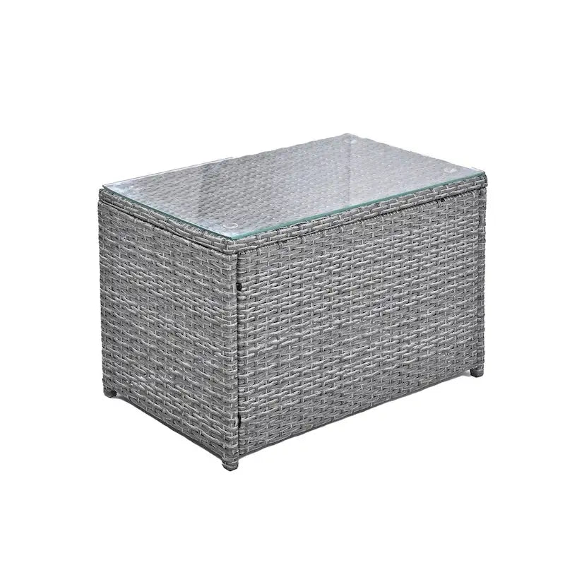 Ensemble de canapés ronds d'extérieur 6 pièces en rotin PE avec table basse