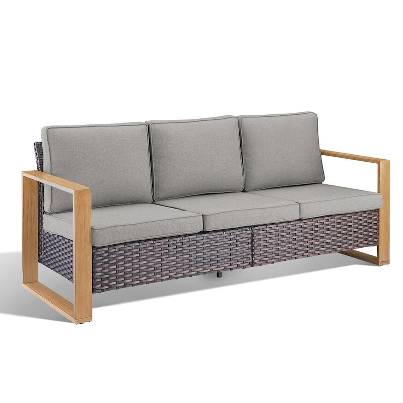 Canapé de jardin Gymojoy en rotin marron Canapé profond