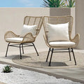 Isabelle Premium Wingback Wicker Outdoor Club Chairs