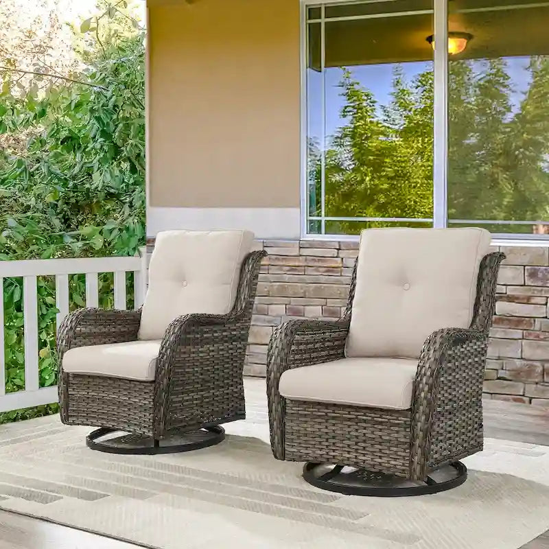 Chaise de patio pivotante et glissante à 360 degrés – Grise
