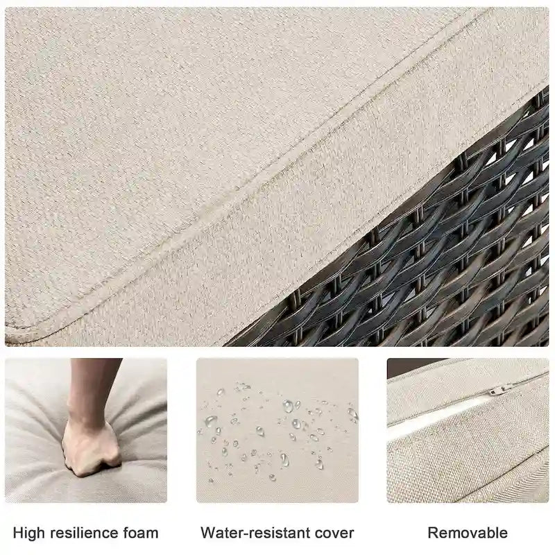Chaise de patio pivotante et glissante à 360 degrés – Grise