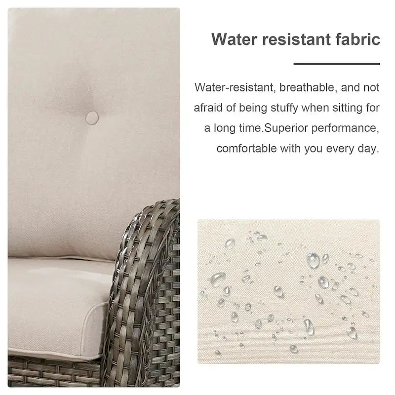 Chaise de patio pivotante et glissante à 360 degrés – Grise