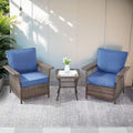 Fauteuil de patio en osier d'extérieur avec table d'appoint - Marron