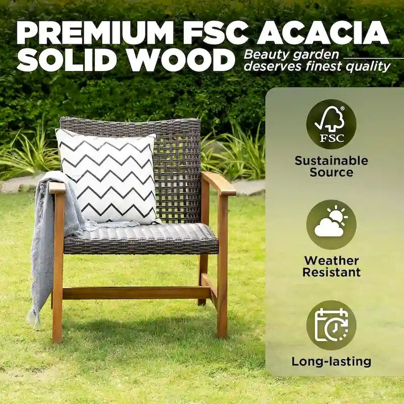 Fauteuils de jardin AcaciaClub en bois finition teck Liberte Capacity