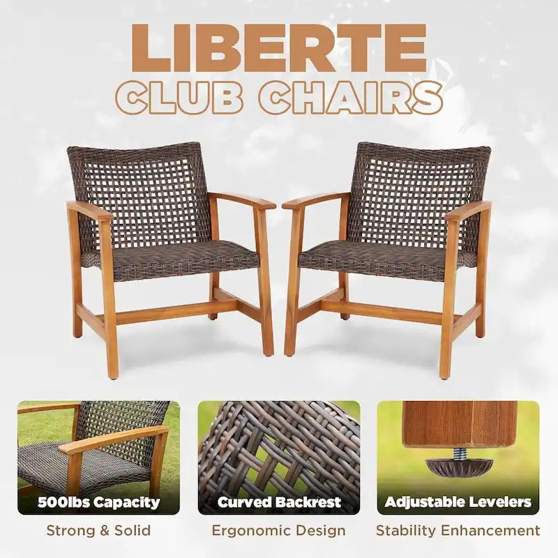 Fauteuils de jardin AcaciaClub en bois finition teck Liberte Capacity