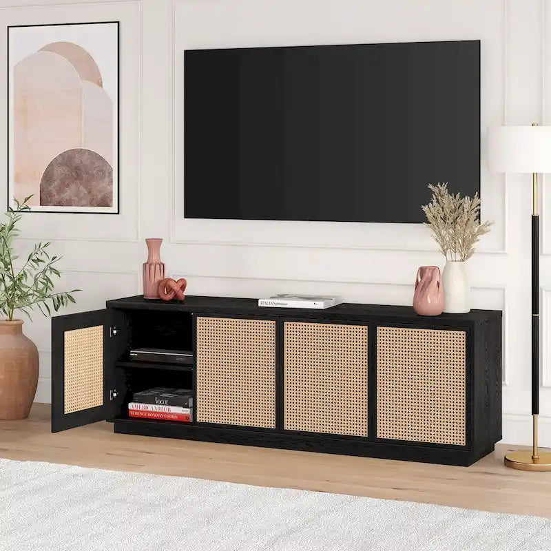 Meuble TV rectangulaire Pryce pour téléviseurs jusqu'à 78 po - 70 de largeur