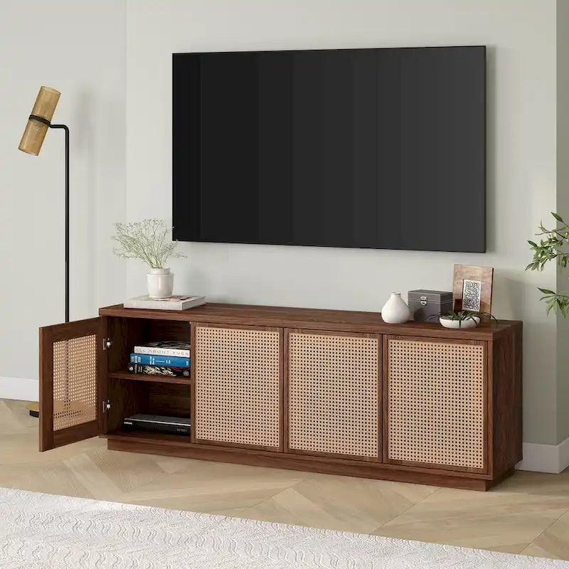 Meuble TV rectangulaire Pryce pour téléviseurs jusqu'à 78 po - 70 de largeur