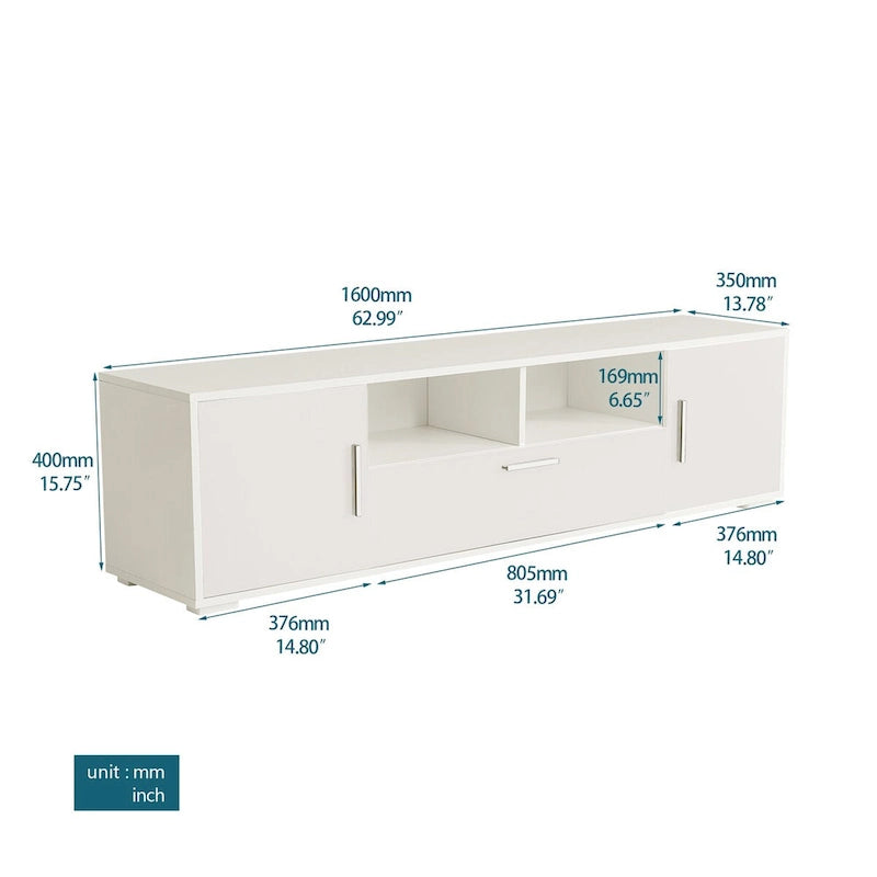 Meuble TV, meuble de divertissement, console TV avec ceinture lumineuse LED, ceinture lumineuse contrôlable à distance