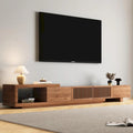 Meuble TV moderne extensible jusqu'à 261 cm avec 5 espaces de rangement – 261 L x 40 P x 35 H cm