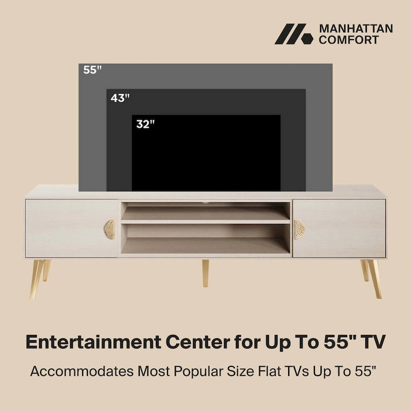 Meuble TV moderne Manhattan Comfort Haley 70.9 Mid-Century