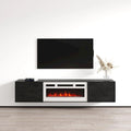 Meuble TV flottant Baja WH-EF avec cheminée