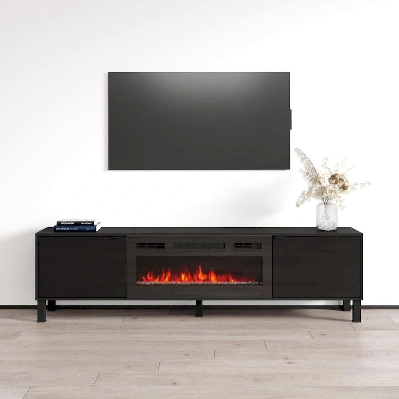 Meuble TV avec cheminée Rustico BL-01