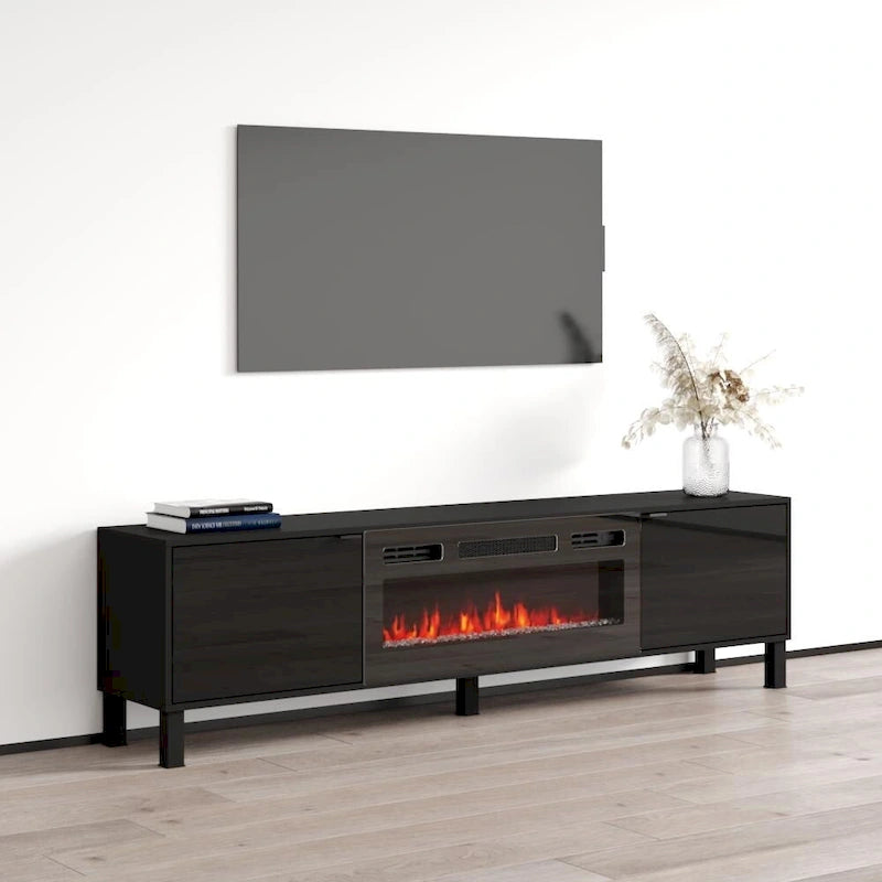 Meuble TV avec cheminée Rustico BL-01