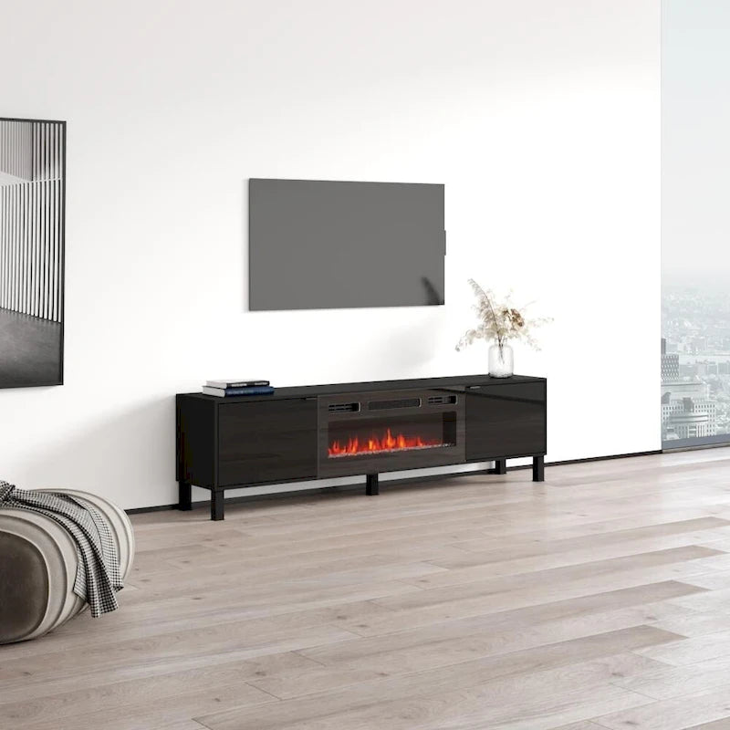 Meuble TV avec cheminée Rustico BL-01