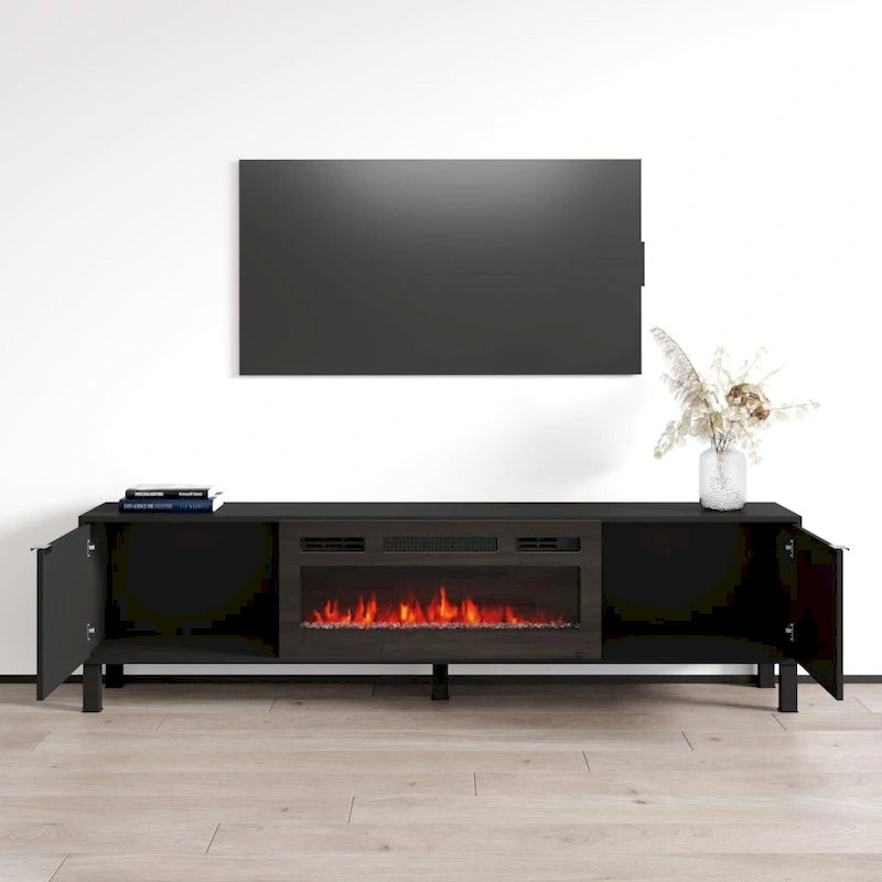 Meuble TV avec cheminée Rustico BL-01