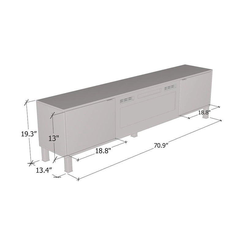 Meuble TV avec cheminée Rustico BL-01