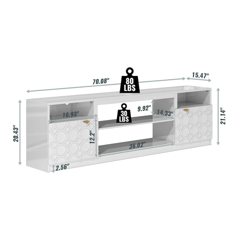 Meuble TV Clihome 70 pouces haute brillance