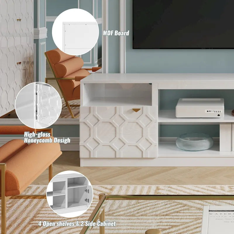 Meuble TV Clihome 70 pouces haute brillance