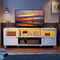 Meuble TV Console de divertissement avec lumières LED - 59,7 pouces L * 22,6 pouces H * 16,1 pouces P