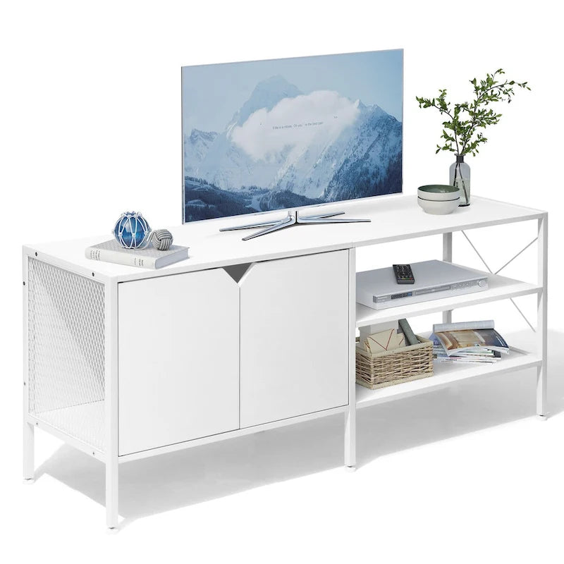 Meuble TV console Pellebant avec meuble de rangement – 140 cm (L) * 40 cm (P) * 61 cm (H)