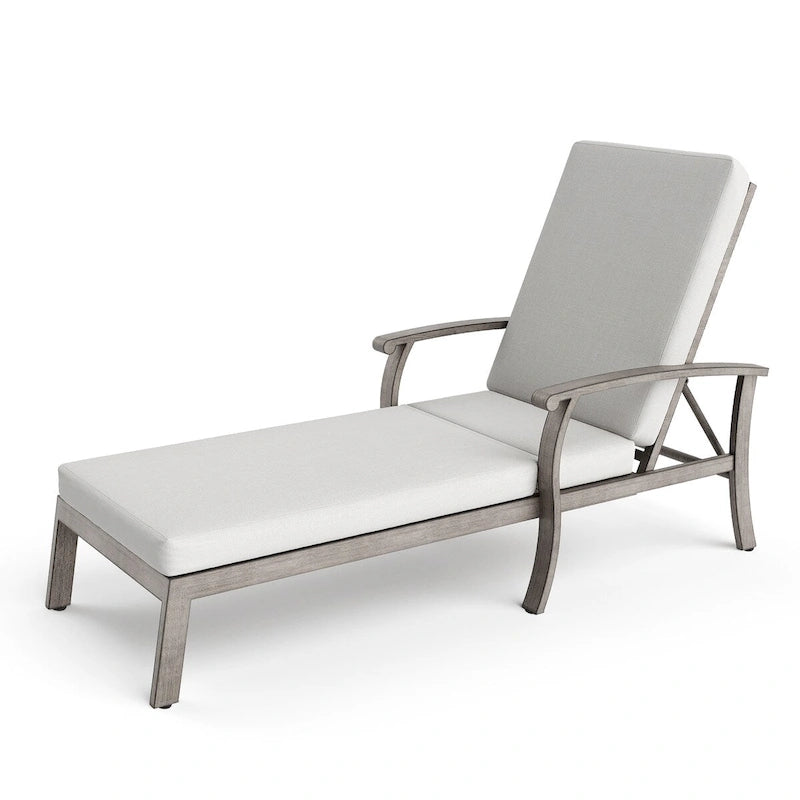 Chaise longue de jardin en aluminium gris