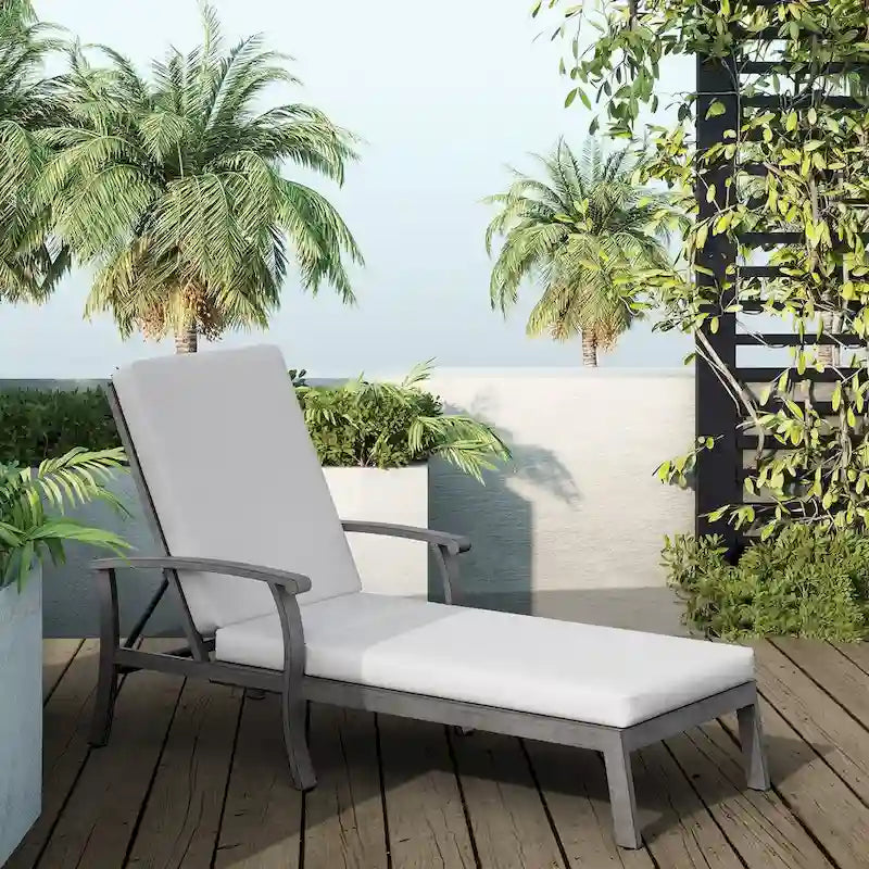 Chaise longue de jardin en aluminium gris