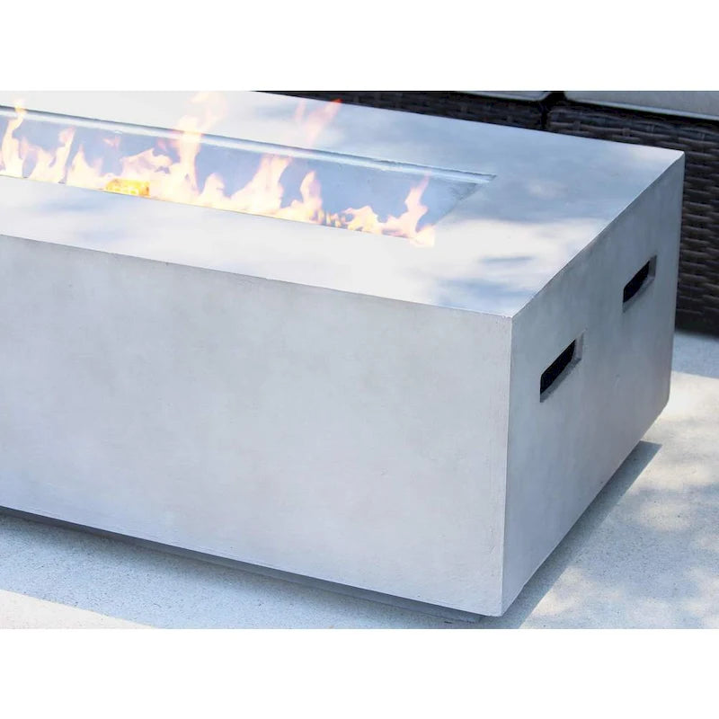 Ensemble de foyer de table LSI 5 pièces en aluminium gris et osier