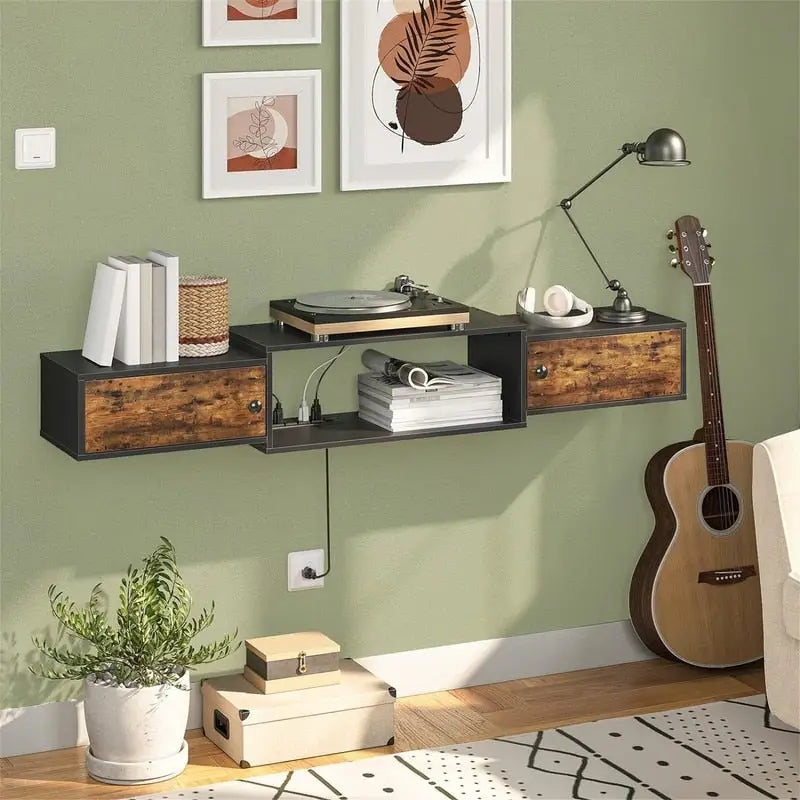 Étagère Console Murale Moderne pour Média - 27,9P x 139,7L x 20,1H cm