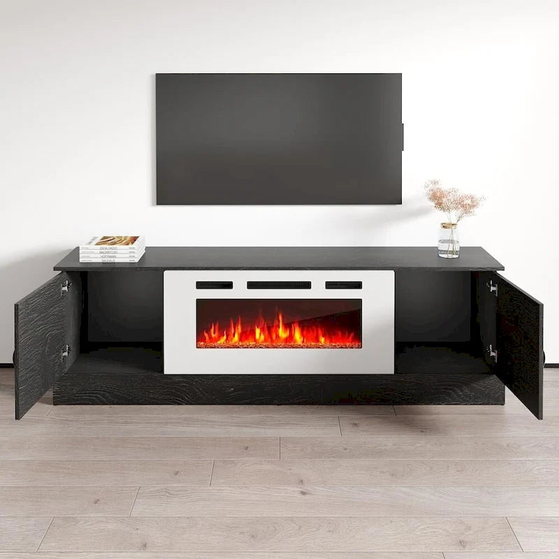Meuble TV avec cheminée Carmen WH-EF