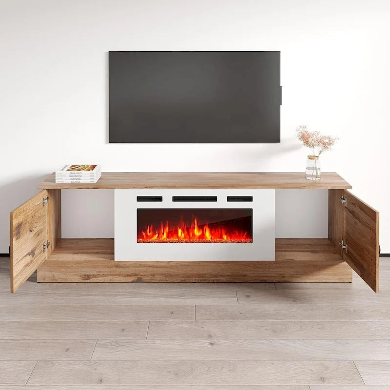Meuble TV avec cheminée Carmen WH-EF