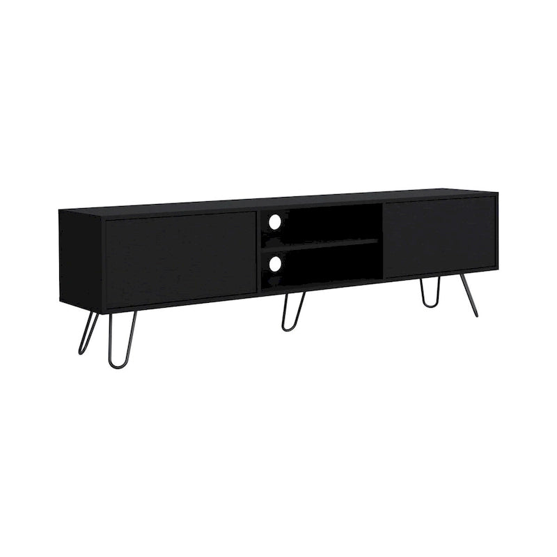 Meuble TV 2 portes Vassel Pieds épingle à cheveux