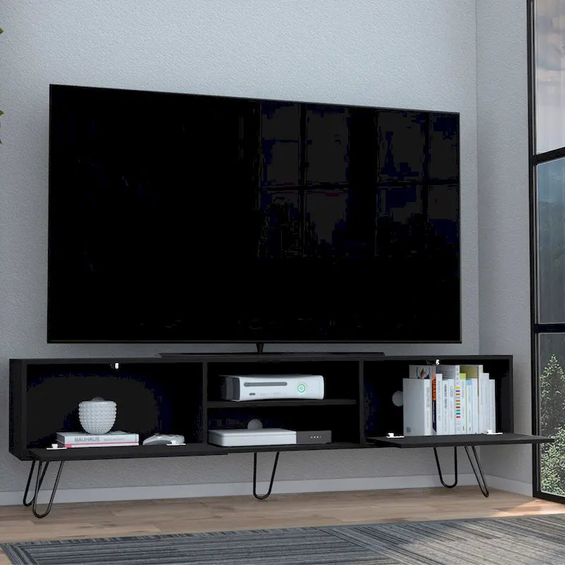 Meuble TV 2 portes Vassel Pieds épingle à cheveux
