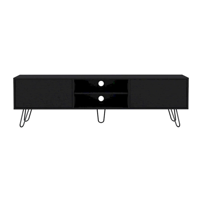 Meuble TV 2 portes Vassel Pieds épingle à cheveux