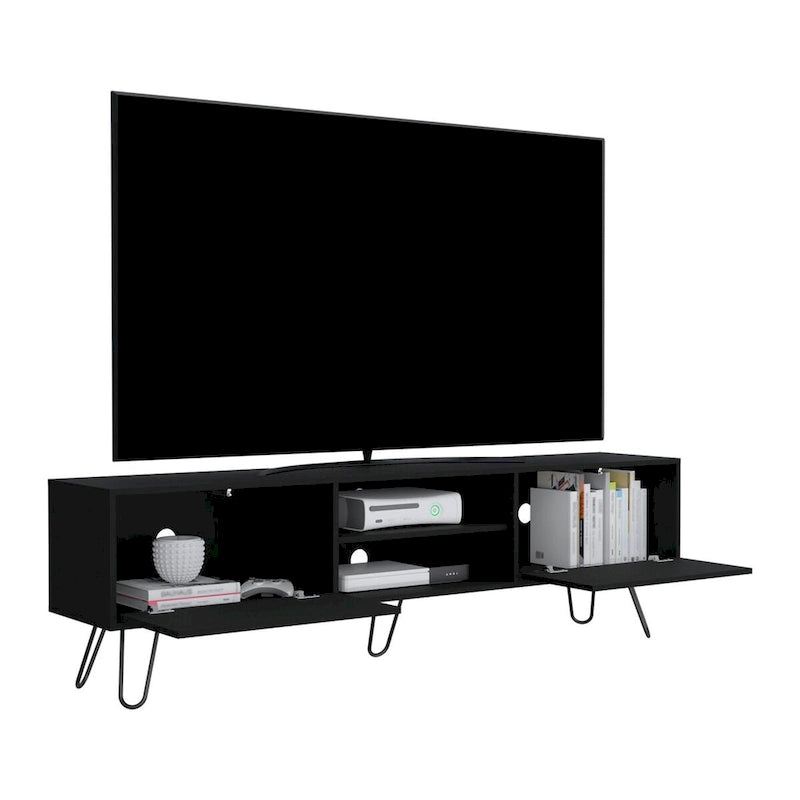 Meuble TV 2 portes Vassel Pieds épingle à cheveux