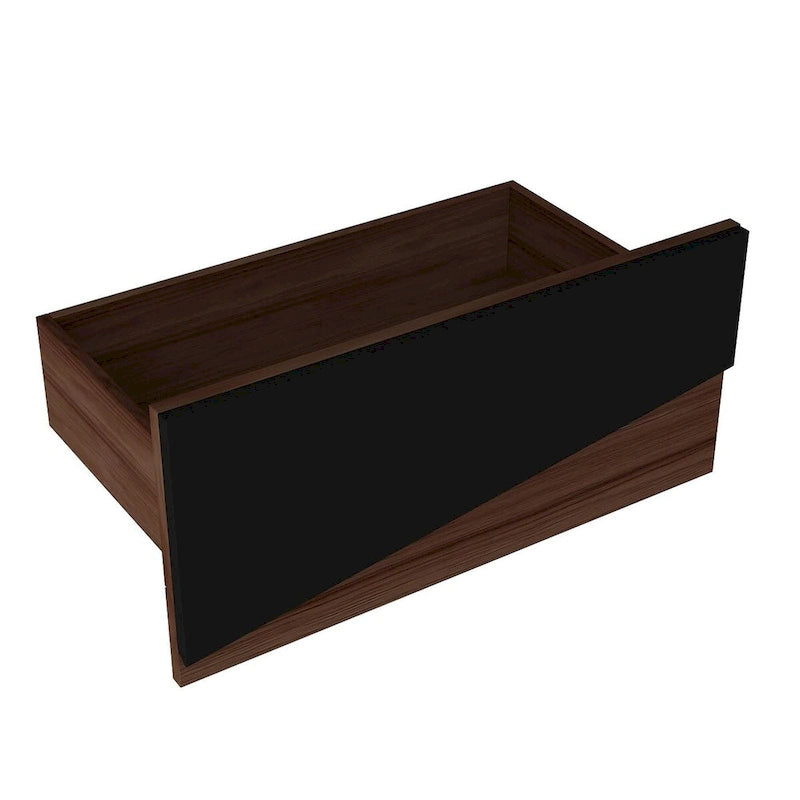 Meuble TV, Meuble multimédia noir et blanc avec 2 tiroirs - 78,7W