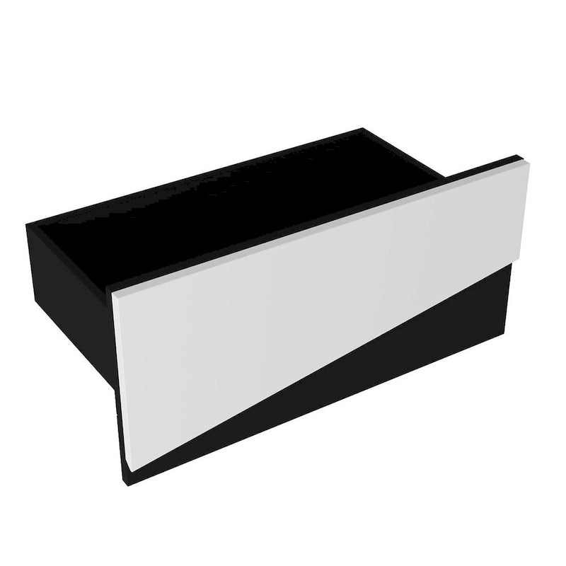 Meuble TV, Meuble multimédia noir et blanc avec 2 tiroirs - 78,7W