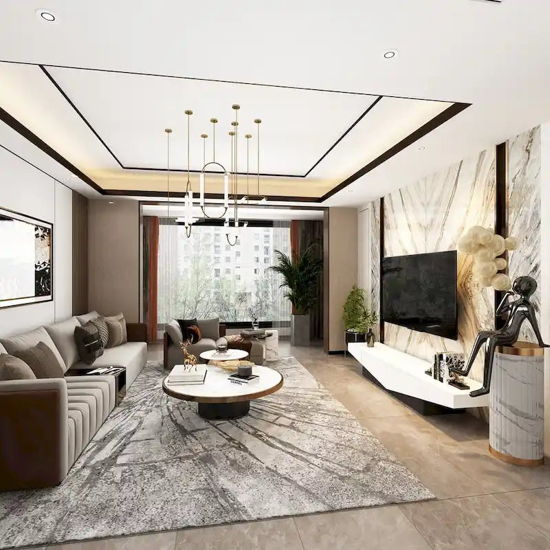 Meuble TV, Meuble multimédia noir et blanc avec 2 tiroirs - 78,7W